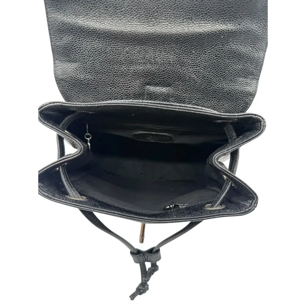 Chanel 1996-1997 Black Caviar Triple CC Backpack - Silver Hardware *RARE*